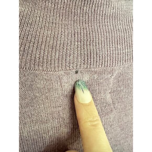 Halston Layering Essentials Purple Turtleneck Extra Fine Merino Wool Sweater L - Picture 5 of 8